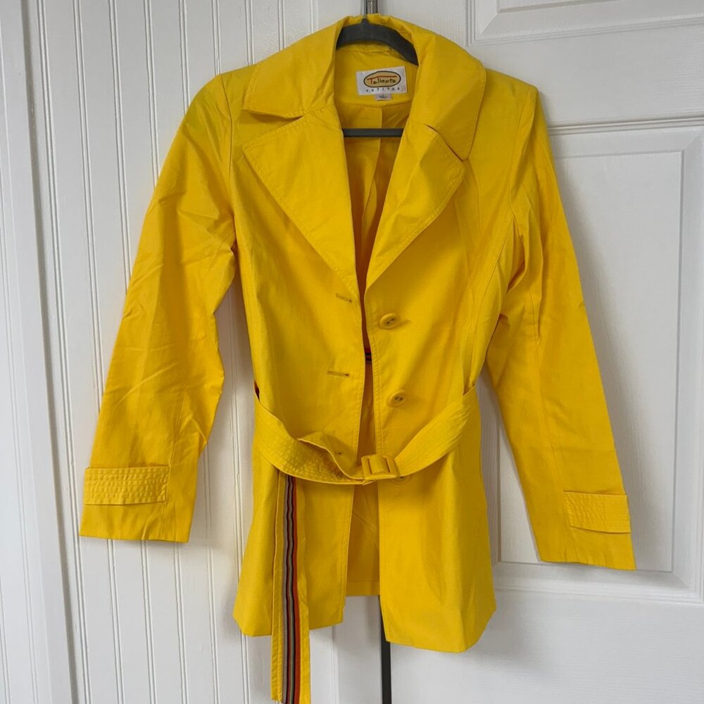 Yellow Talbots Petites Trench Coat with belt
